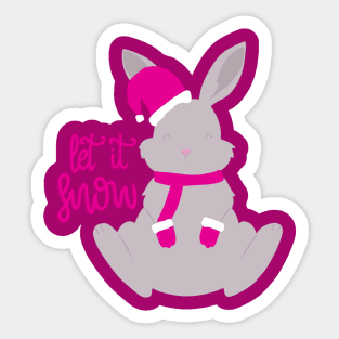 let it snow - cute xmas bunny rabbit Sticker